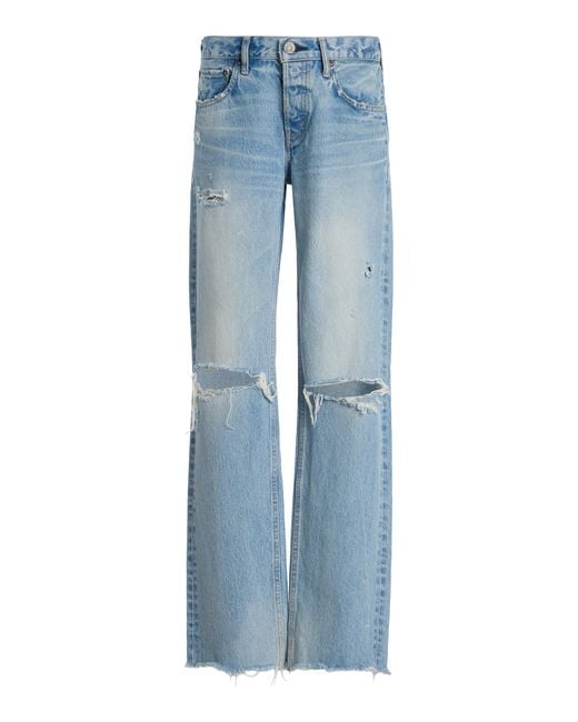 Moussy Blue Odessa Rigid Low-Rise Straight-Leg Jeans