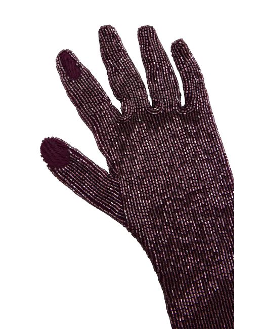 Wiederhoeft Purple Opera Beaded Gloves