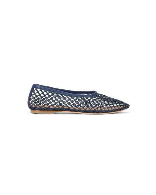 Staud Blue Alba Net Ballet Flats