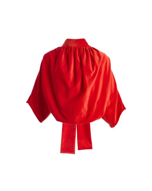 Colleen Allen Gathered Shrug Cotton Velvet Jacket
