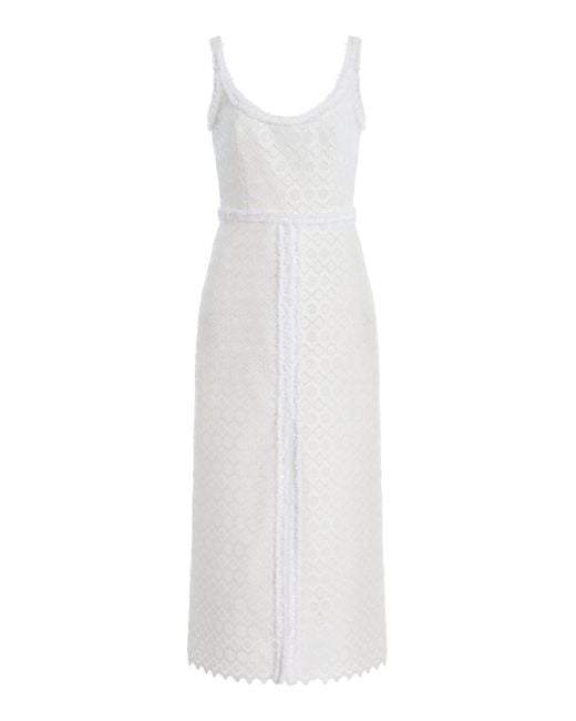 Giambattista Valli White Floral Macrame Dress