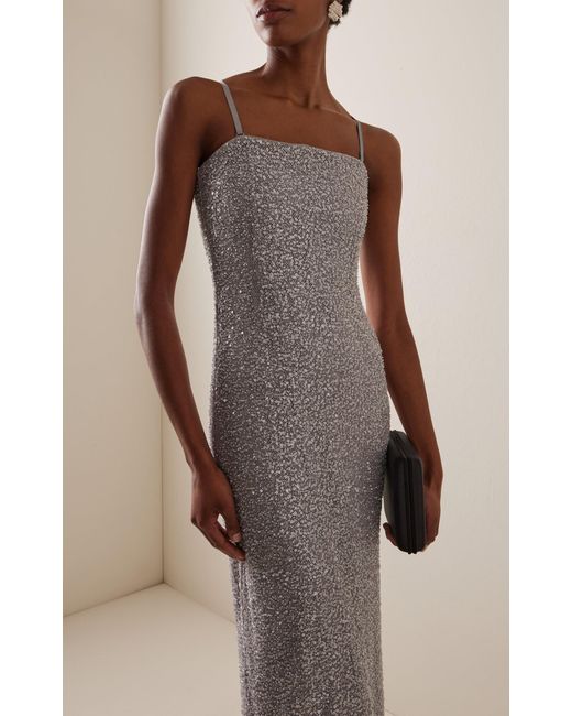 Jonathan Simkhai Gray Xyla Sequined Gown