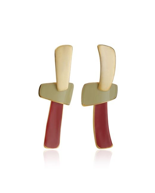 Lizzie Fortunato Red Ernesto Gold-plated Earrings