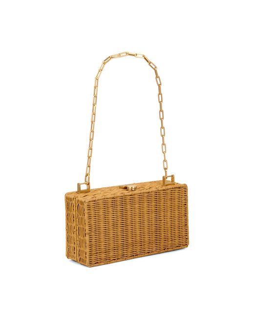 Cult Gaia White The Backgammon Wicker Clutch