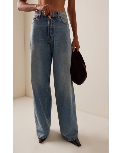 Haikure Blue Bethany Rigid Drop-rise Wide-leg Jeans