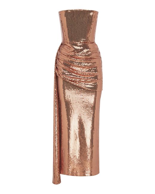 Alex Perry Multicolor Draped Sequinned Midi Dress