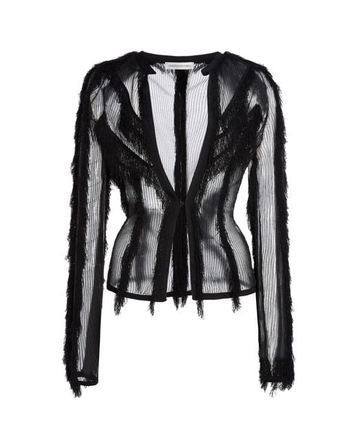 Christopher Esber Black Ravelle Sheer Knit Top
