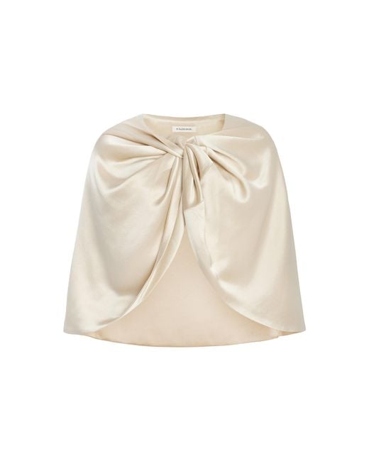 By Malene Birger Natural Pinlos Twisted Satin Cape