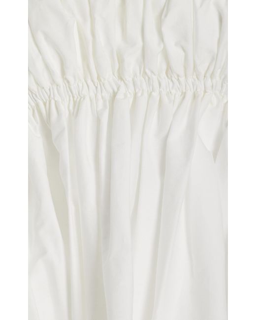Altuzarra White Momoko Pleated Cotton-blend Top