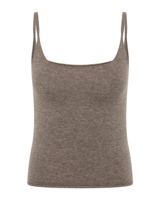 St. Agni Brown Slim Wool-Cashmere Tank Top