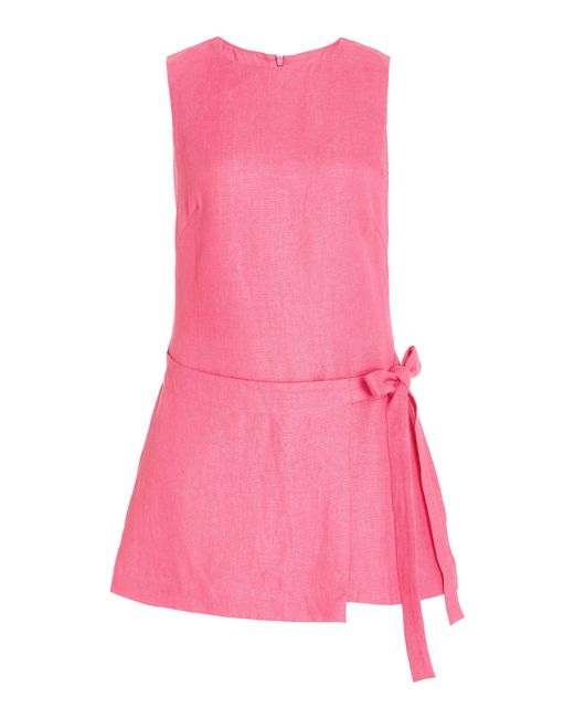 Bondi Born Pink Martinique Organic Linen Mini Dress