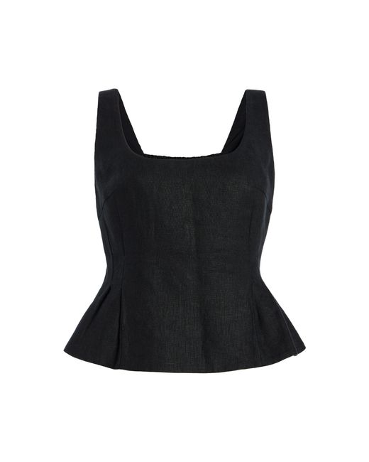 Posse Black Rosalie Linen Top