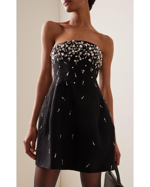 Jonathan Simkhai Black Arta Crystal-embellished Mini Dress