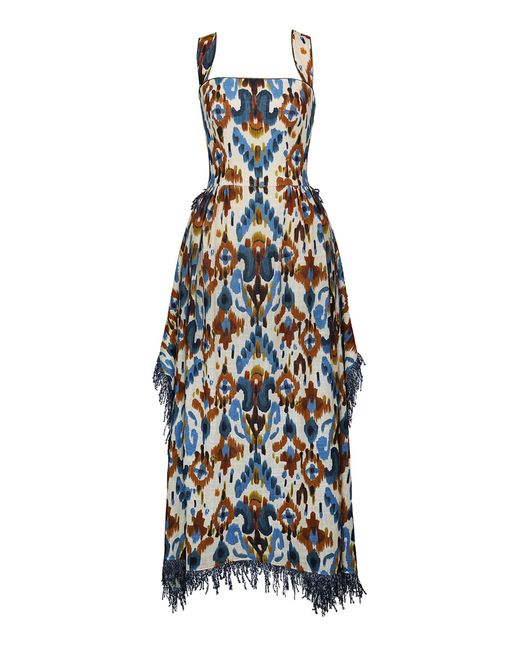 Lena Hoschek Blue Medina Cotton Maxi Dress