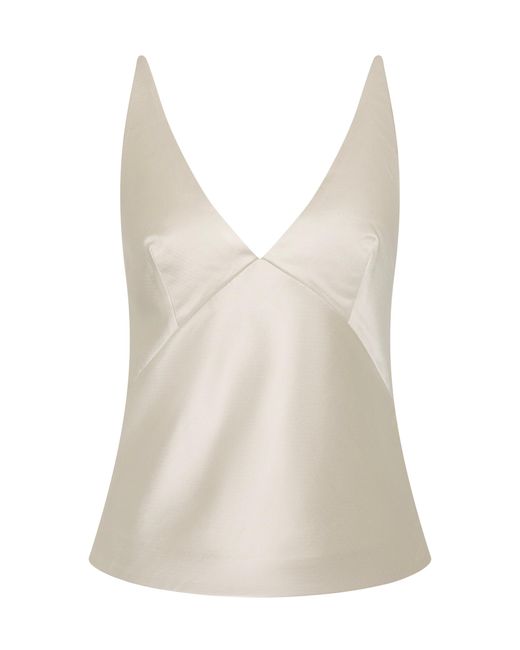 St. Agni White Structured Satin Cami