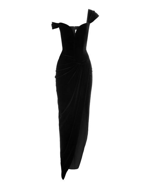 Alex Perry Off-the-shoulder Velvet Corset Gown in Black | Lyst Alex Perry Off-the-shoulder Velvet Corset Gown in Black | Lyst