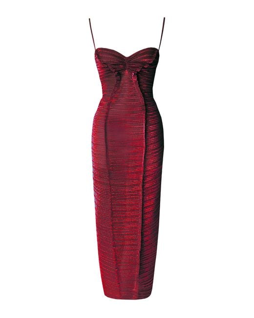 Georgia Hardinge Red Excusive The Element Ruched Midi Dress