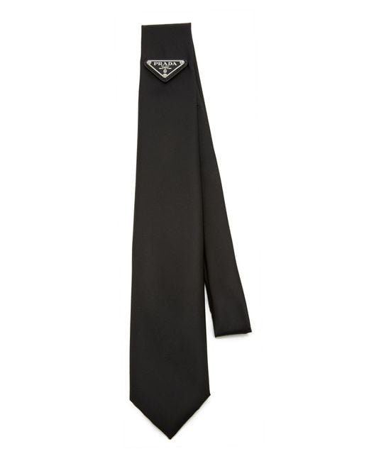 Prada Synthetic Nylon Gabardine Tie in Black for Men | Lyst