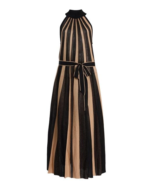 Zimmermann Multicolor Hypnotic Metallic-Striped Knit Midi Dress