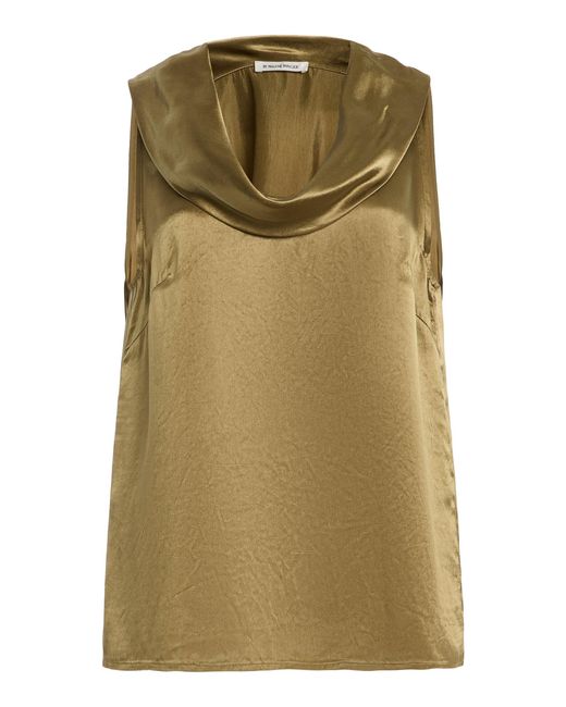 By Malene Birger Green Viola Draped Acetate Tank Top
