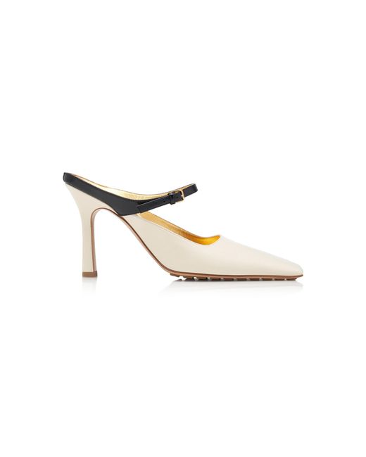 Bottega Veneta White Cushion Lux Leather Mules