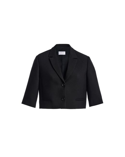 Michael Kors Black Bolero Cropped Wool-Blend Blazer