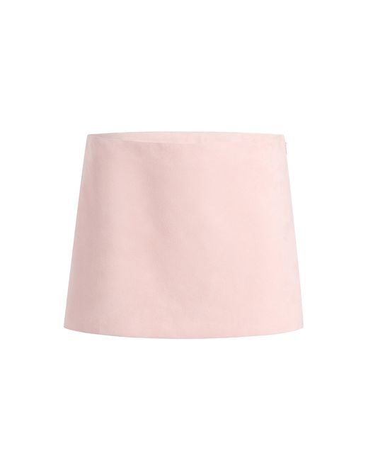 Khaite Pink Jett Suede Mini Skirt