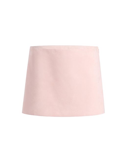 Khaite Pink Jett Suede Mini Skirt