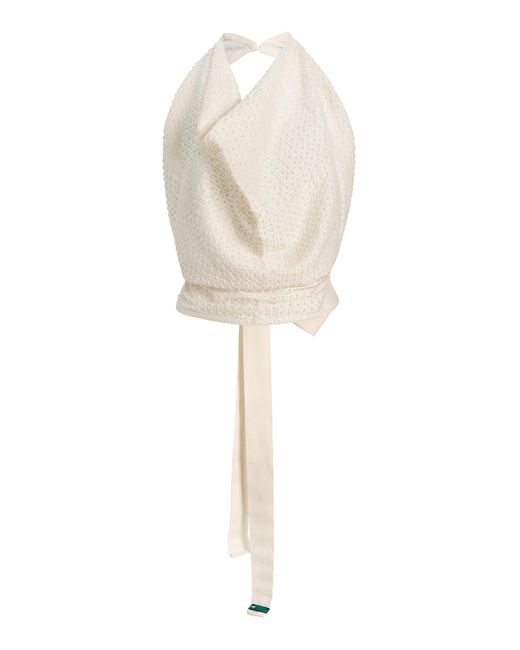 Tae Park White Exclusive Embellished Silk Napkin Top