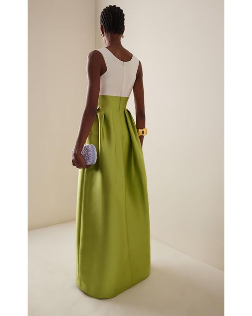 green emerald velvet dress Greta Constantine Itzent Gown In Forest Green  Glasscock Boutique