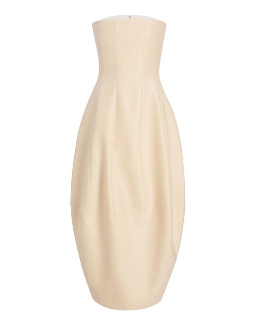 Khaite Natural Stela Wool-Silk Maxi Dress