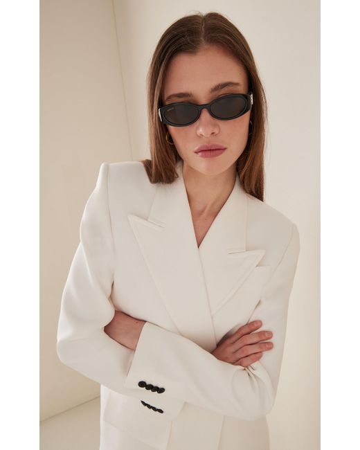 Gucci Black Oval-frame Bio-nylon Sunglasses