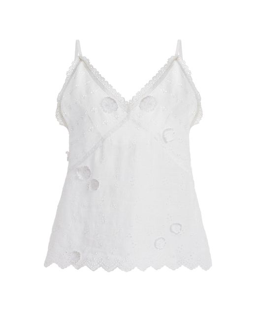 Altuzarra White Kathy Linen Top