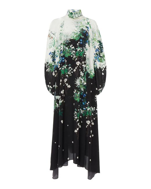 Givenchy Multicolor Floral-print Silk-chiffon Midi Dress