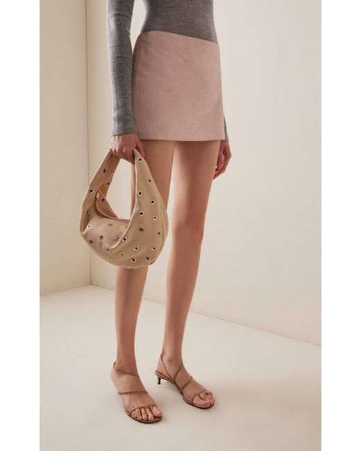 Khaite Pink Jett Suede Mini Skirt