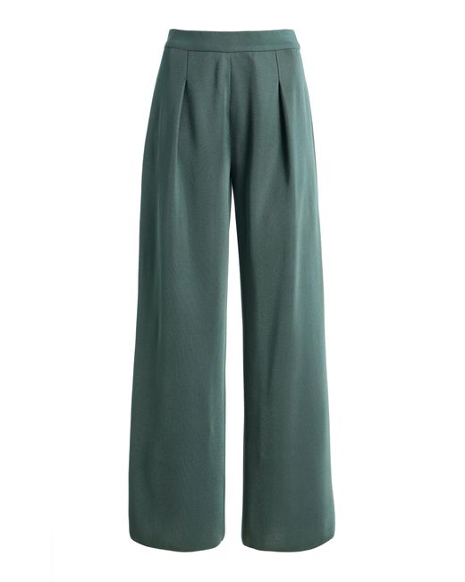 High Sport Green Slinky Gene Crepe Wide-Leg Pants