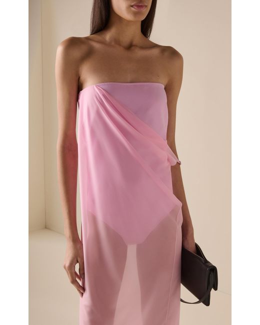 Courreges Single-Sleeve Glass Jersey Dress in Pink | Lyst Australia Courreges Single-Sleeve Glass Jersey Dress in Pink | Lyst Australia