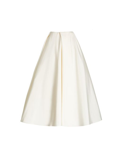 Carolina Herrera White Silk Midi Ball Skirt