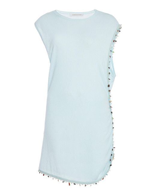 Christopher Esber Blue Beach Quartz Tunic Cotton Mini Dress