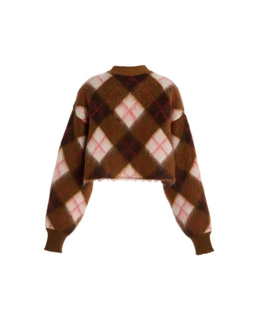 RÙADH Brown The Blane Checked Wool Cardigan