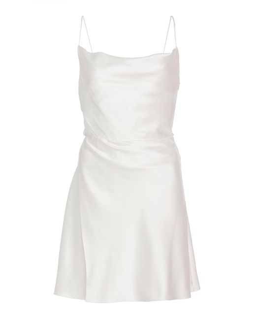 Markarian White Exclusive Gloria Slip Silk Mini Dress