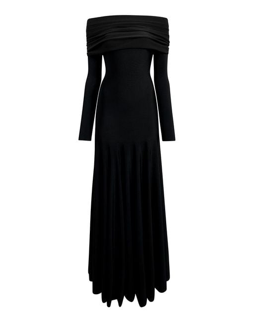 Khaite Black Genesis Draped Maxi Dress