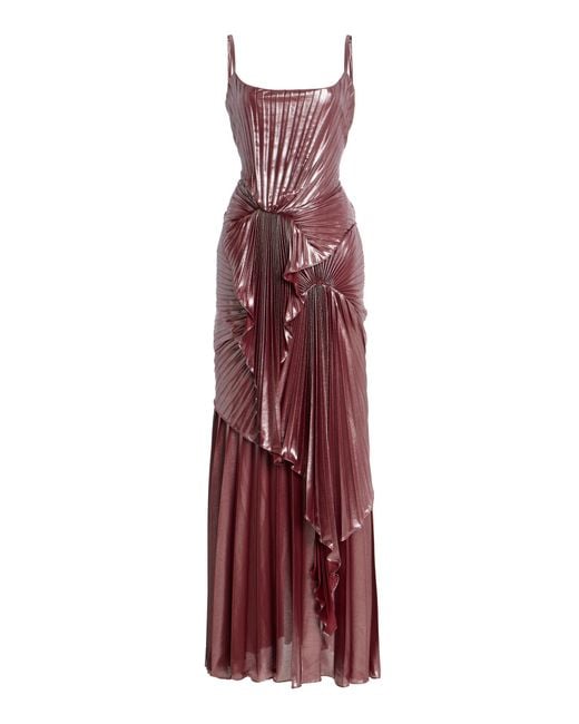 torrent dress floor length metallic Sherri Hill Metallic Corset Prom Dress 56405 main image 0