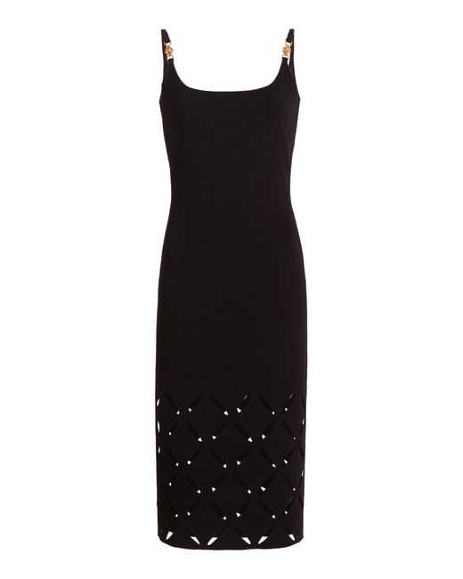 Versace Slash Intarsia Knit Midi Dress in Black Lyst