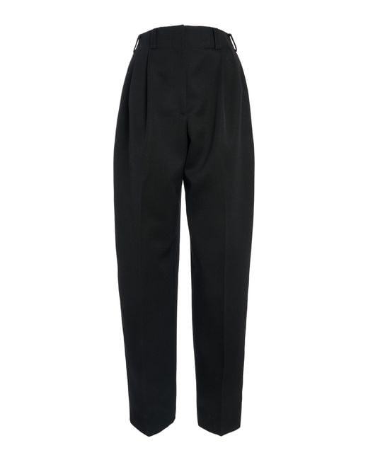 Givenchy Black Double-Pleated Low-Waisted Wool Trousers