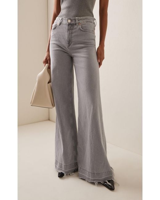 Closed Gray Glow-up Distressed Stretch High-rise Flared Jeans