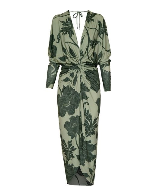 ANDRES OTALORA Green Nuestro Presente Jersey Midi Dress