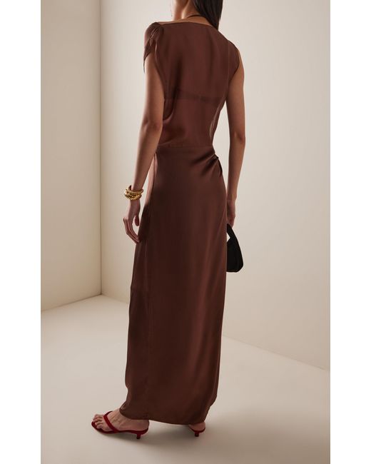SIR. Luca Silk Gown in Brown | Lyst Australia