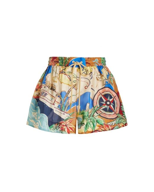 Zimmermann Multicolor Alight Printed Silk Shorts for men