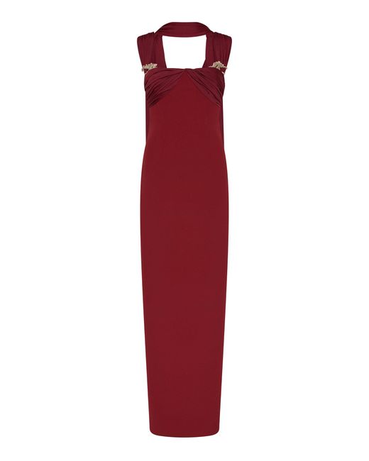 Rachel Gilbert Red Mali Cutout Silk Gown